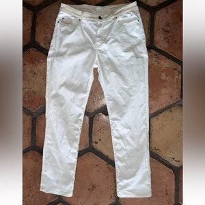 Authentic Hugo Boss women’s white denim cropped pants jeans straight mid rise 30